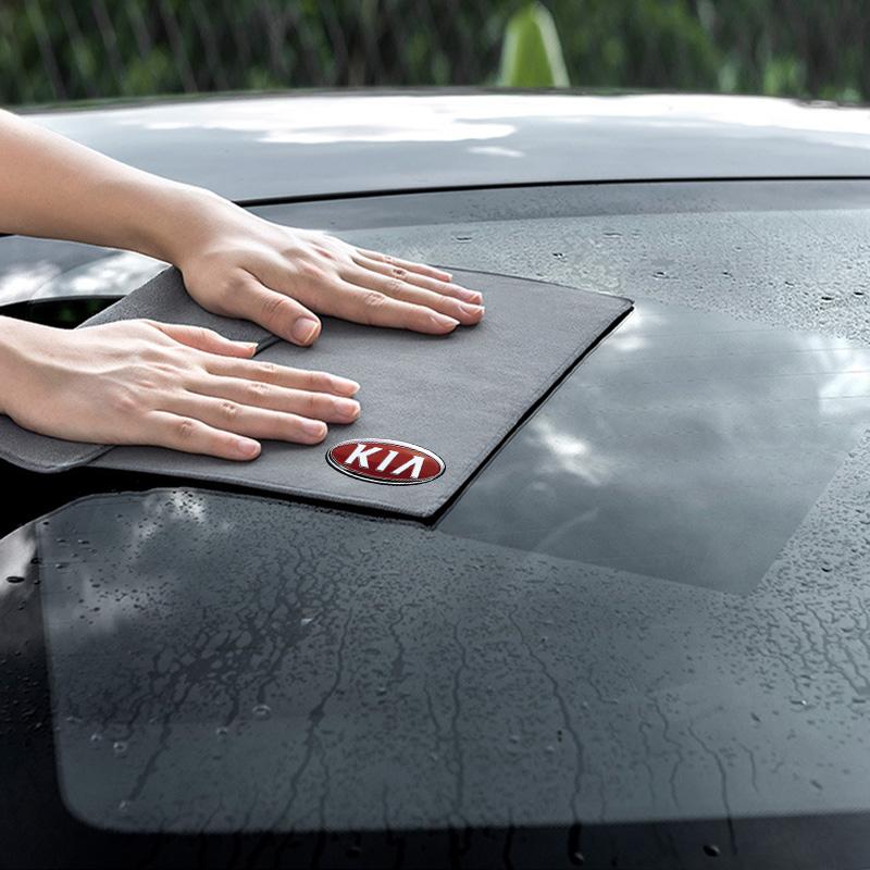 1pcs 2025 Fashion New Car Wash Towel Microfiber Cleaning Rag Cloth Car Goods For KIA Cerato Sportage R K2 K3 K5 Sorento Sportage R Rio Soul