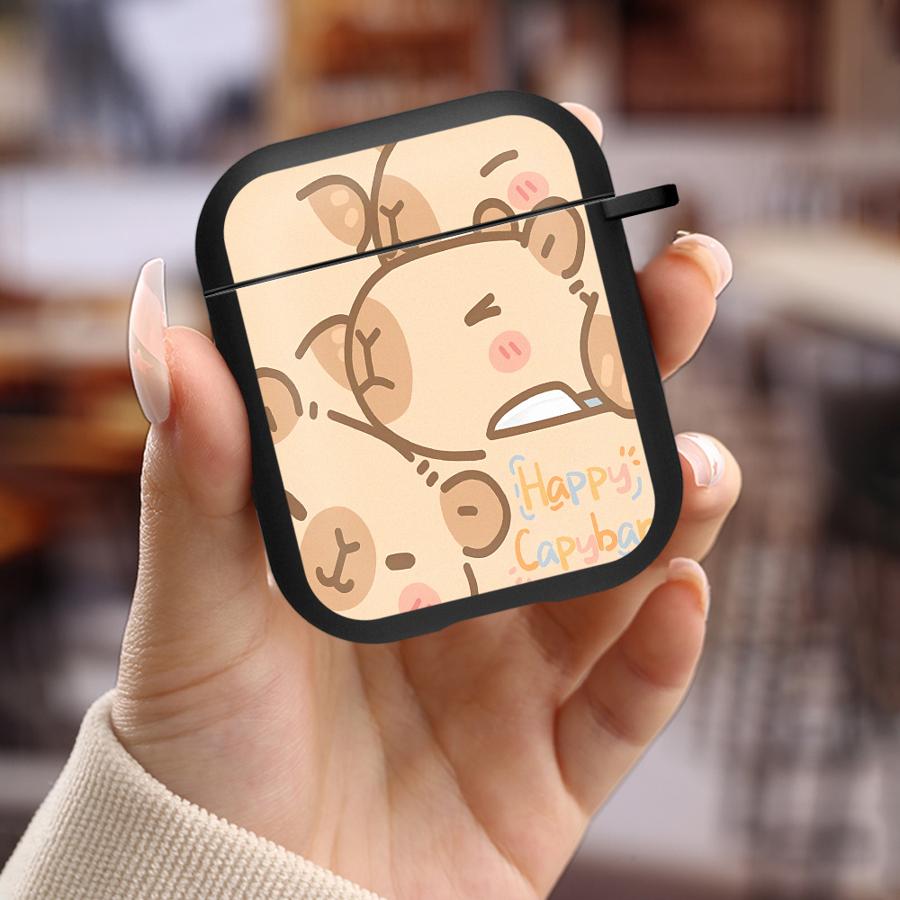 Happy Capybara Case For Airpods 4 Pro3 2 Pro Pro2 1 3 Earphone Cases Cover