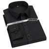 Men's Wrinkle-Resistant Polyester Stretch Long Sleeve Dress Shirt