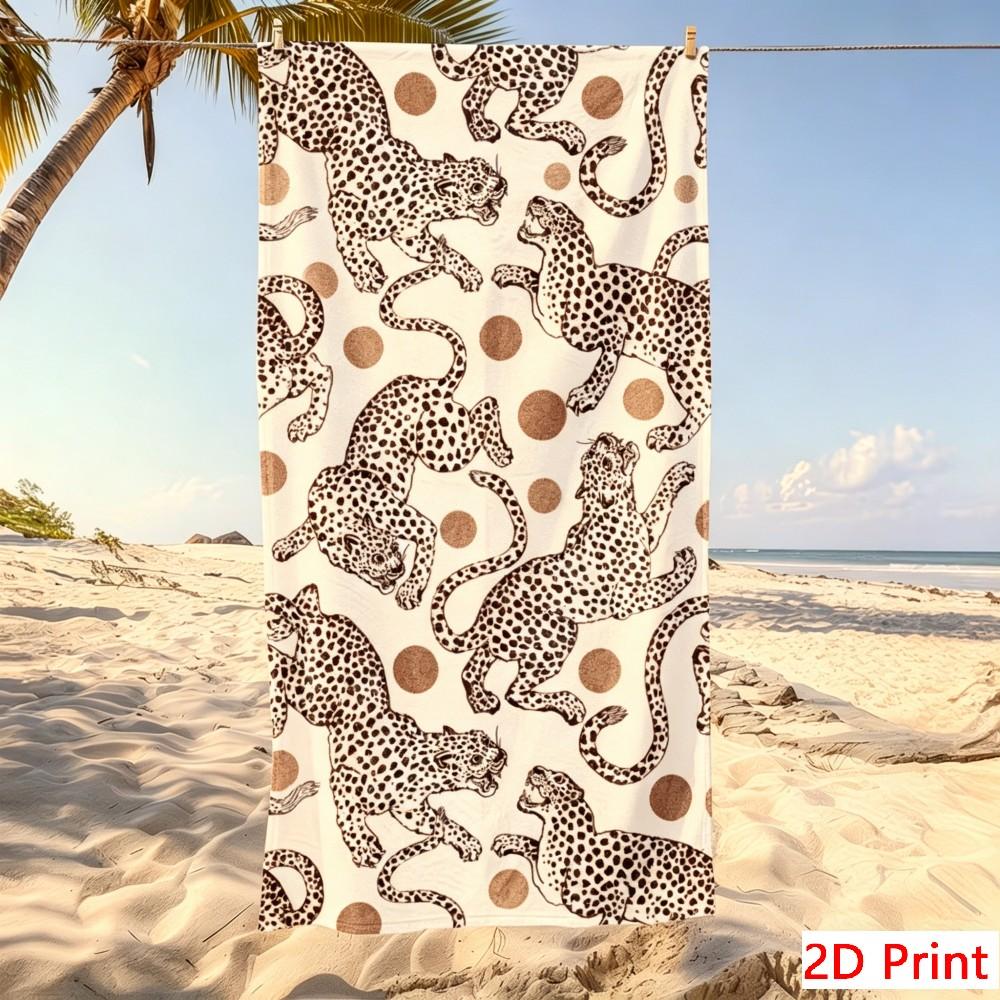 Wild Animal Style Microfiber Beach Towel Oversized Leopard Print Quick Dry Sand Free Giant Bath Sheet Large XL Swim Towel Mat