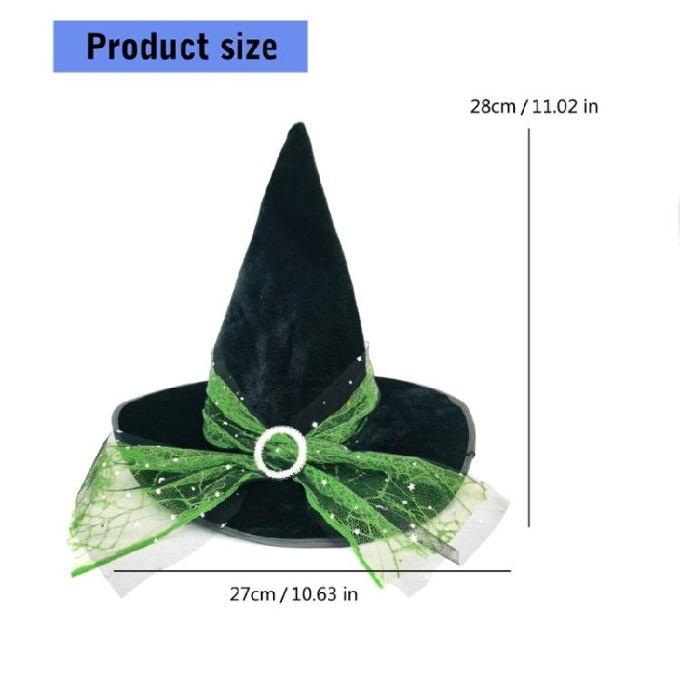 Ladies Fashionable Hat Party Ornament Halloween Witch Hat Fashion Lace Creative for Halloween Costume Adults Kids