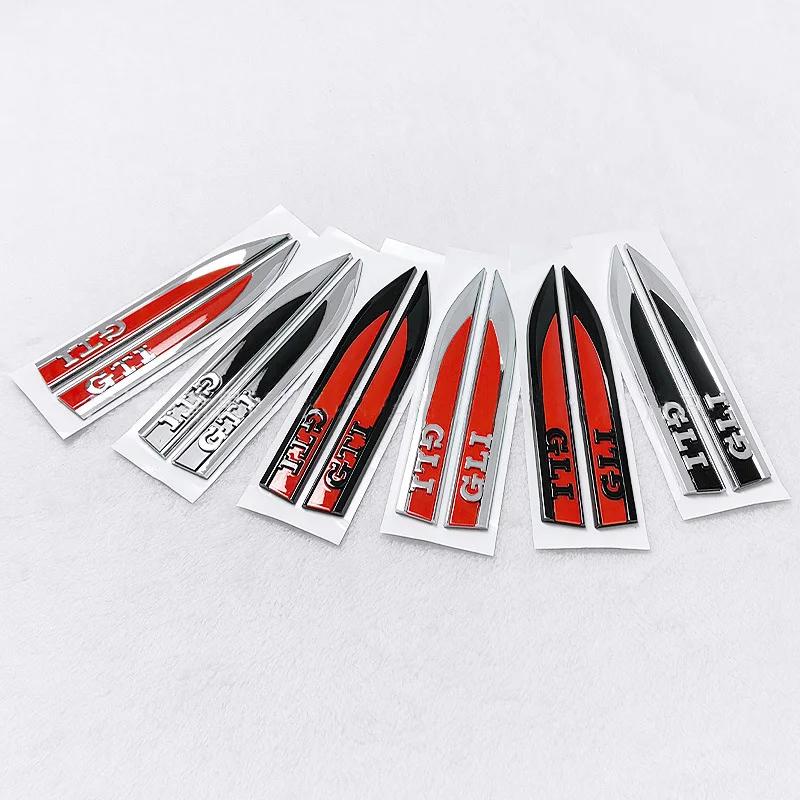 Hot 2pcs Rline R GTI GLI Emblem Car Fender Side Wing Auto Sticker Accessories For Volkswagen VW Golf MK8 Polo Passat Magotan Tig  HX4