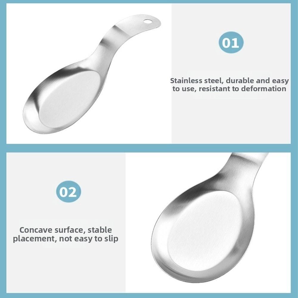 2Pcs Stove Top Storage Spoon Rest Stackable Dinner Clip Tray Durable Spatula Holder  Cooking Tool
