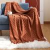 1pcs Nordic Style Sofa Throw Blanket Soft Comfortable Knitted Fringe Blanket Decorative Couch Bed Cover Blanket 127x172cm