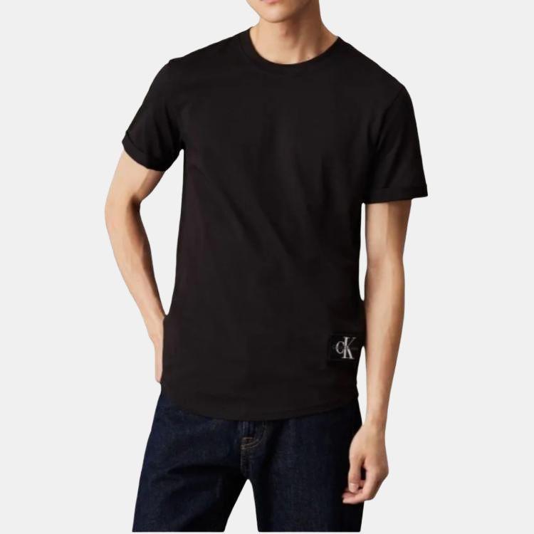 Calvin Klein Apaļkakla īsroku vienkrāsains T-krekls Vīriešu topi Melns J30J323482-BEH