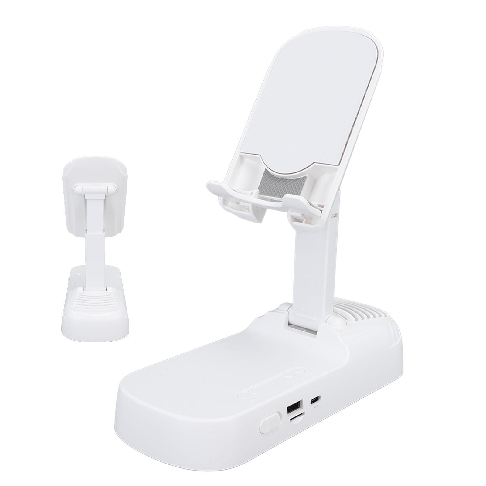 

Cell Phone Stand with Speaker Desktop Folding Mobile Phone Holder Built in 1800mAh Battery
