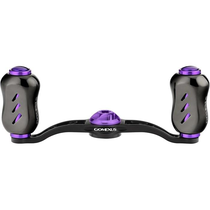 Gomexus 90mm Reel Handle for Daiwa Bait Reels, Steez Dedicated, Both-Axis Reel, with Handle Knob, Black Purple, 90mm & 8x5mm