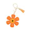 Creative Sunflower Bag Charm Keychain Pu Leather Pendant Keyring Sweet Charm Flower Hanging Bag Backpack Deco Accessory Gift