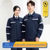 Anti-static Workwear Set with Reflective Strips for Electrical, Mechanical, and Chemical Workers - Wear-resistant Labor Protection Clothing.