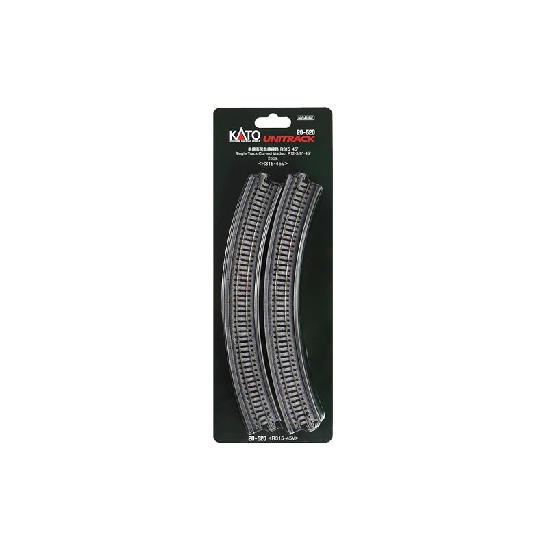 KATO N Gauge Single Track Elevated Curved Track R315-45° (2 pieces) 20-520 - Model Railway Supplies
