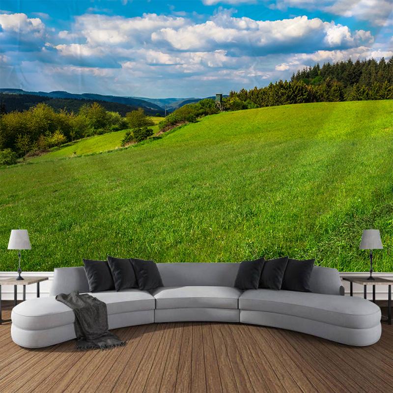 

Холмистые луга природные пейзажи с рисунком гобелен для дома, спальни, гостиной, украшения стен, фон, тканевый гобелен 100x75cm