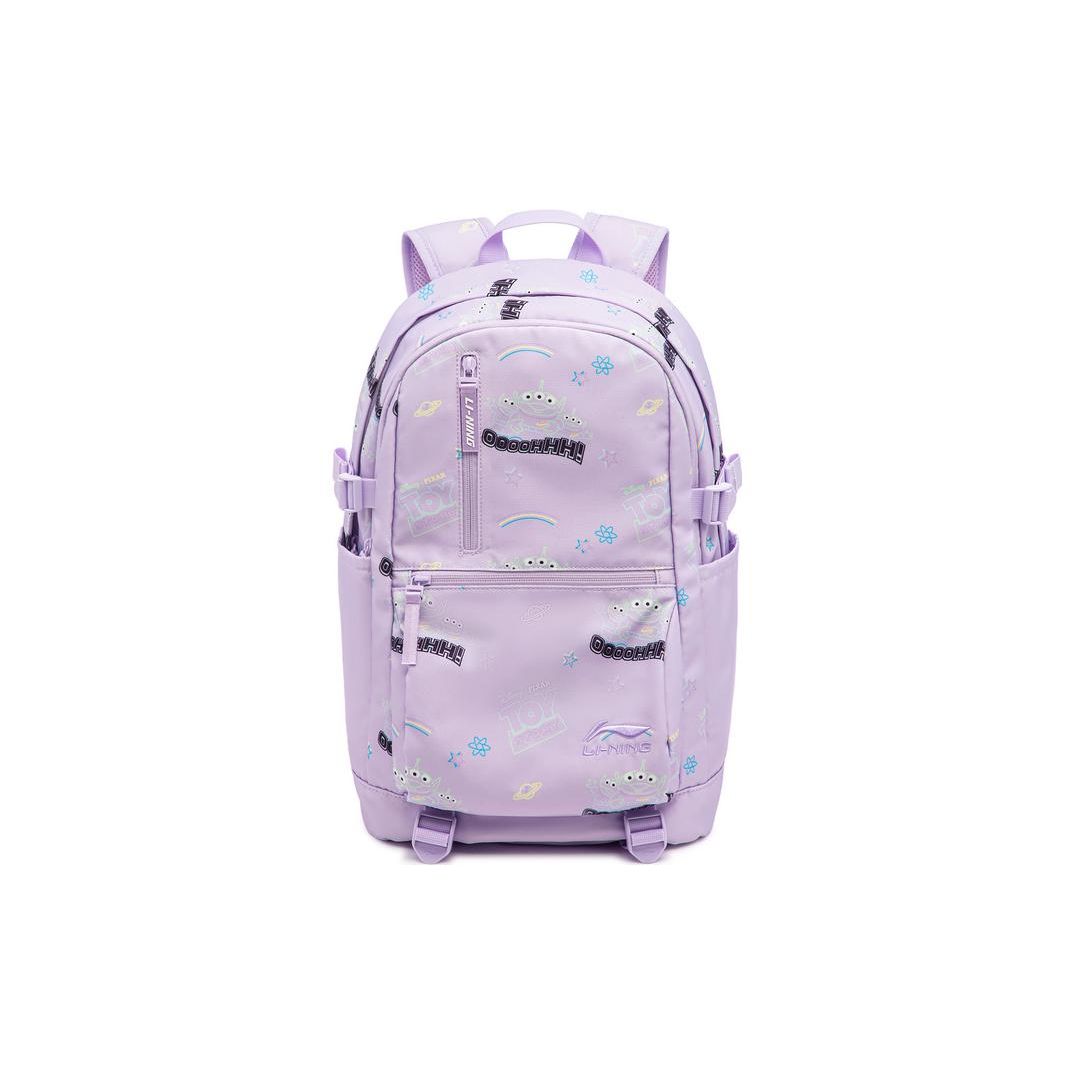 Li Ning Disney Toy Story Collaboration Series Sports Casual Zipper Adjustable Shoulder Strap Backpack Unisex Backpack Light-Mist-Purple ABST351-3 One Size
