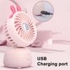 Desktop Small Fan Cartoon Animal Ear Shape USB Powered Bedroom Desk Fan Adjustable Wind Speeds Anti-Slip Base Fan