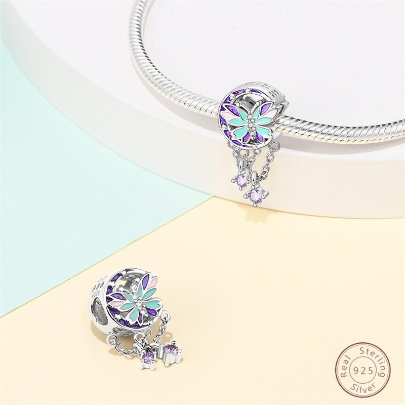 Copper Beaded Pendant Sparkling Zirconia Dream Catcher Original 3Mm Bracelet Women Fine Jewelry