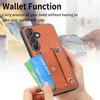 For Samsung Galaxy S25+ Case Carbon Fiber Texture Leather Phone Back Cover with Card Holder