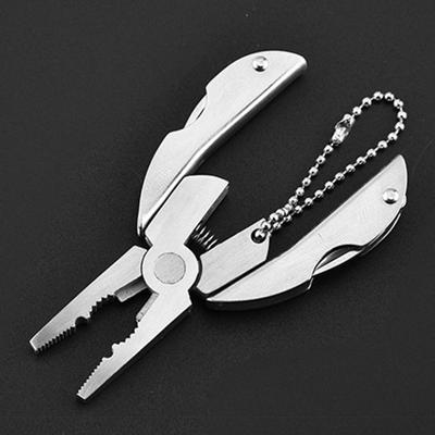Alicate dobrável de aço inoxidável para ferramentas múltiplas Alicate de bolso multifuncional de metal para serviços pesados Alicate portátil para pesca ao ar livre Camping Caminhadas Dobrável