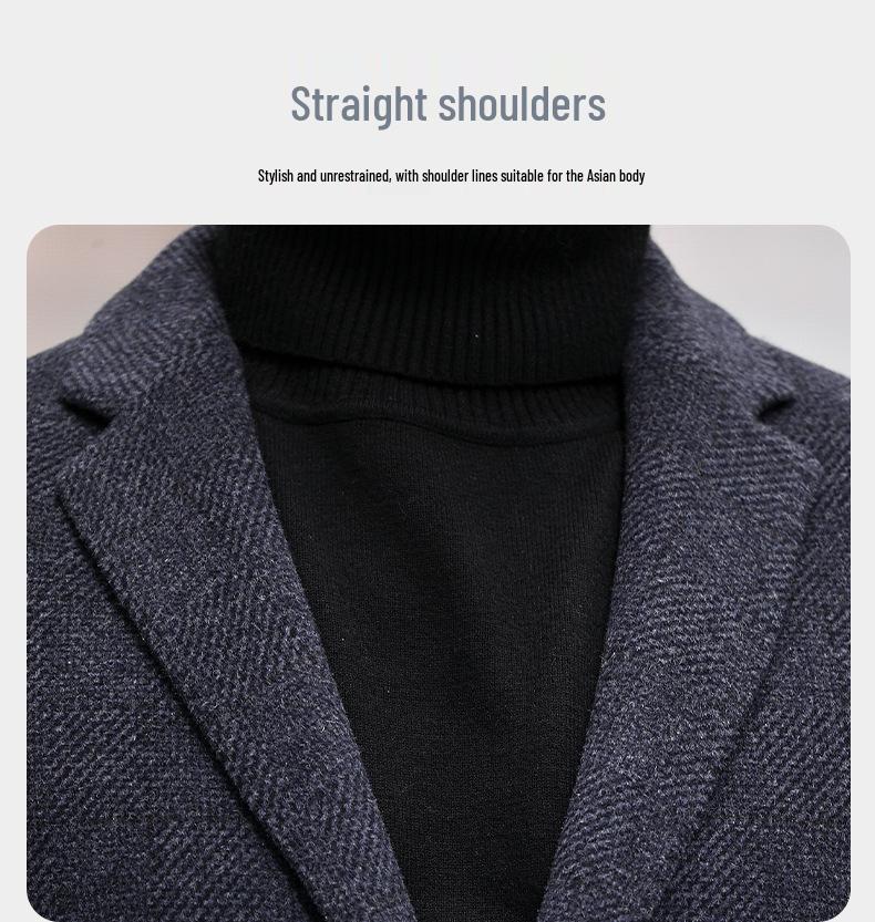 2024 Winter Men's Wool Cashmere Short Lapel Jacket - Double-Sided Nisi Collection for Middle-Aged