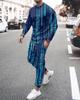 Men's Long Sleeve T-Shirts Sets Abstract Pattern 3D Print Sports T-Shirt Pants Suit Fashion Tracksuit 2-Piece Jogger Outfits