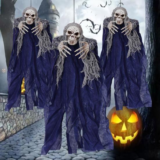Halloween Hängande Spökdekoration Läskig Flygande Skalle Spöke för Spökhus Rekvisita Inomhus Utomhus Veranda Gård Träddekor
