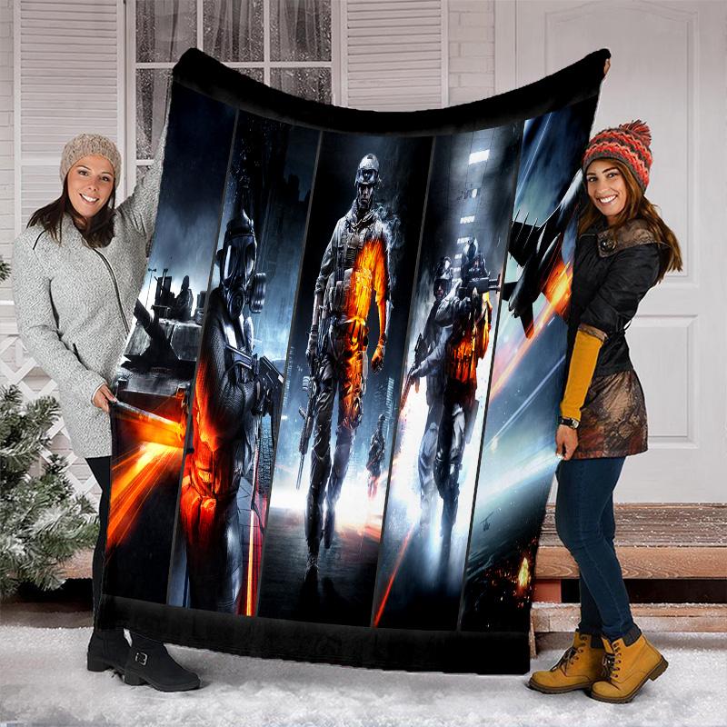 Cyberpunk Soldier Blanket Soft Comfortable All Seasons Perfect Sofa Office Naps Trips Birthday Christmas Gift