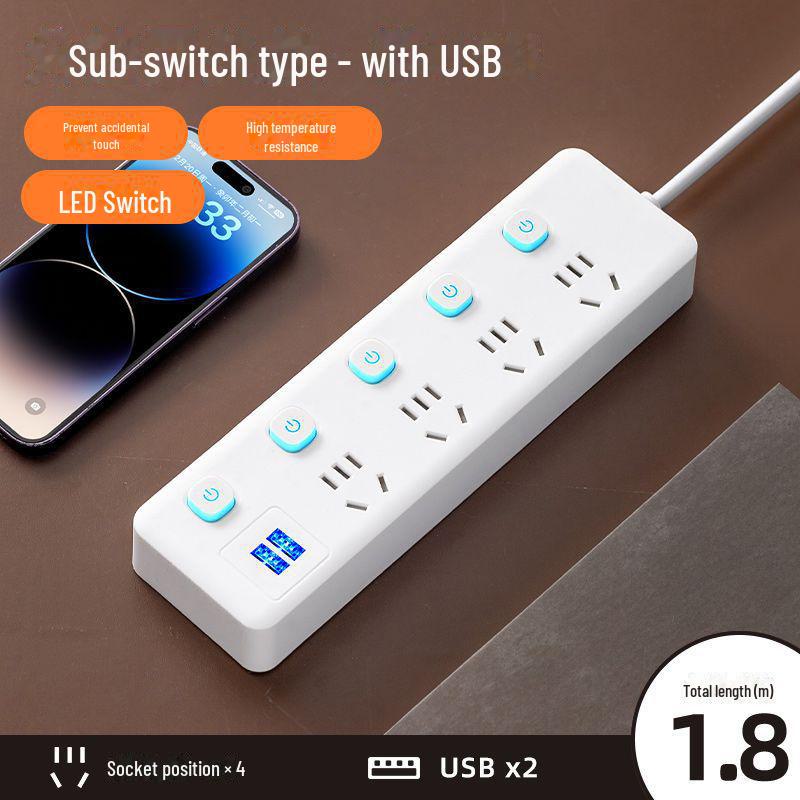 Bandă de alimentare inteligentă Xiaomi cu USB, extensie multifuncțională, priză pentru comutator pentru biroul de acasă
