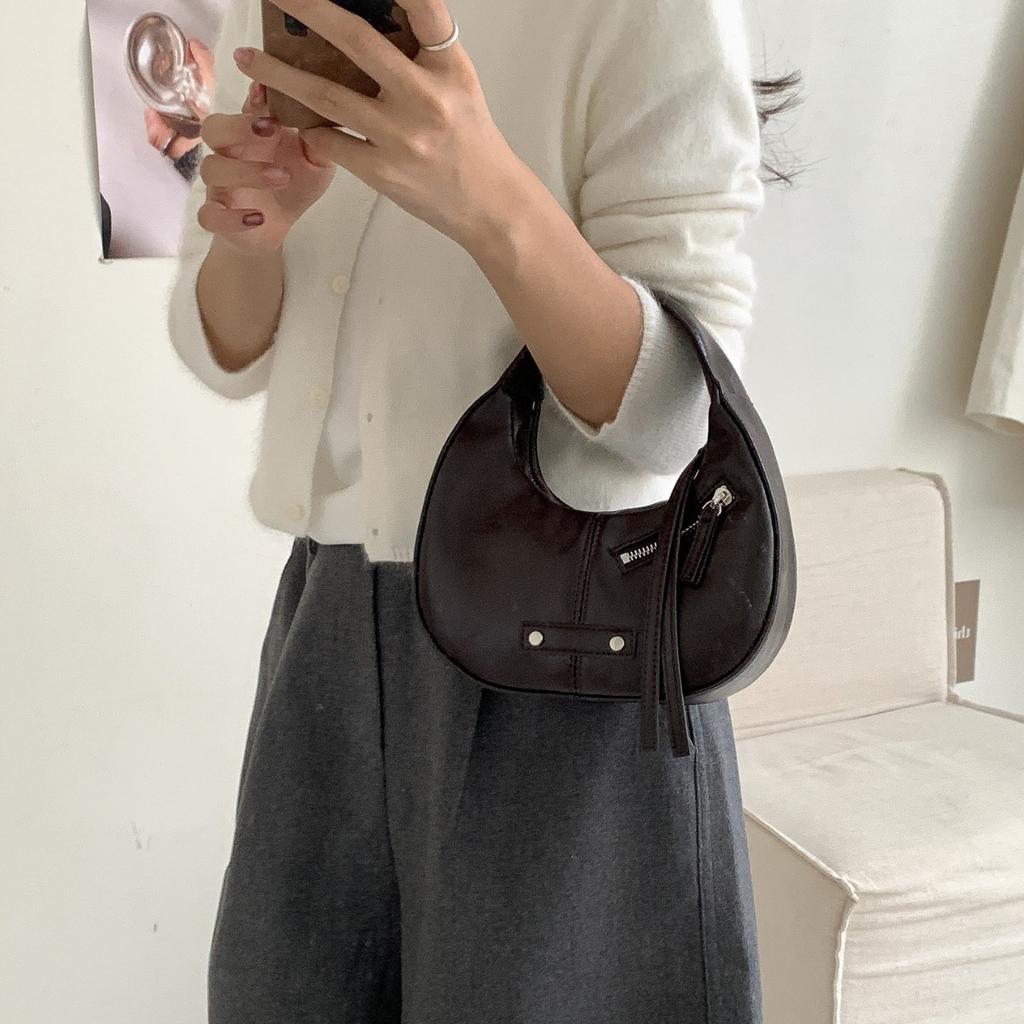 Handtasche, Kleine Handtasche, Nische, Hochwertig, Stilvoll, für den täglichen Weg zur Arbeit, Halbmondförmige Tasche