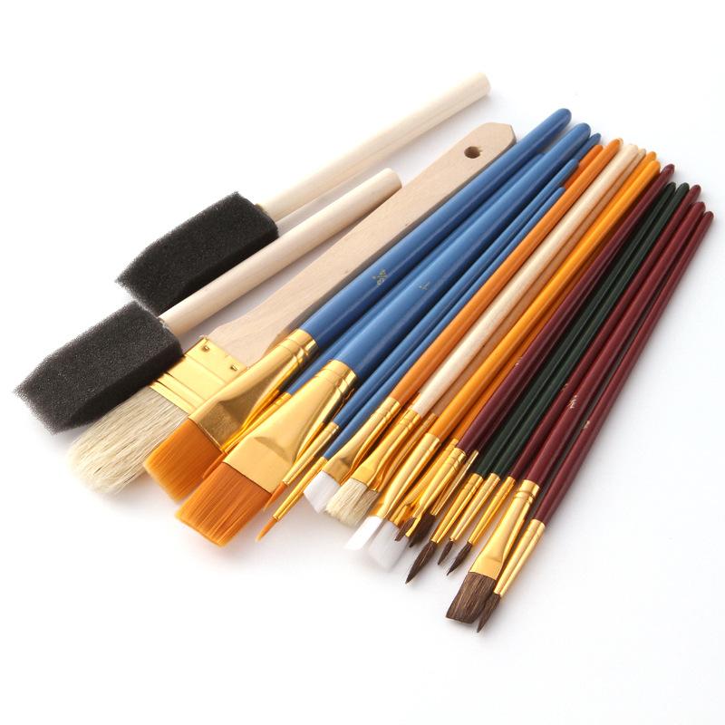 25 Pcs/Set Multi-functional Oil Painting Brushes Student Artist Nylon Hair Paint Brush for Drawing Acrylic Stationery Supplies