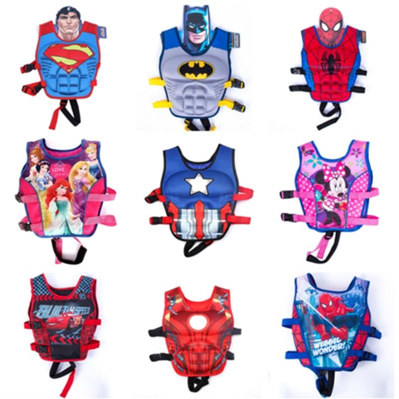 Helle Farbe Superheldenmuster Kinder Schwimmweste Mit Verstellbarer Taille Zum Sicheren Schwimmen