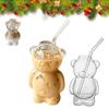 Bear Shaped Glass Cup 320ml Cute Teddy Bear Wine Glass Unique Champagne Tumbler Juice Drinking Glassware Birthday Gift