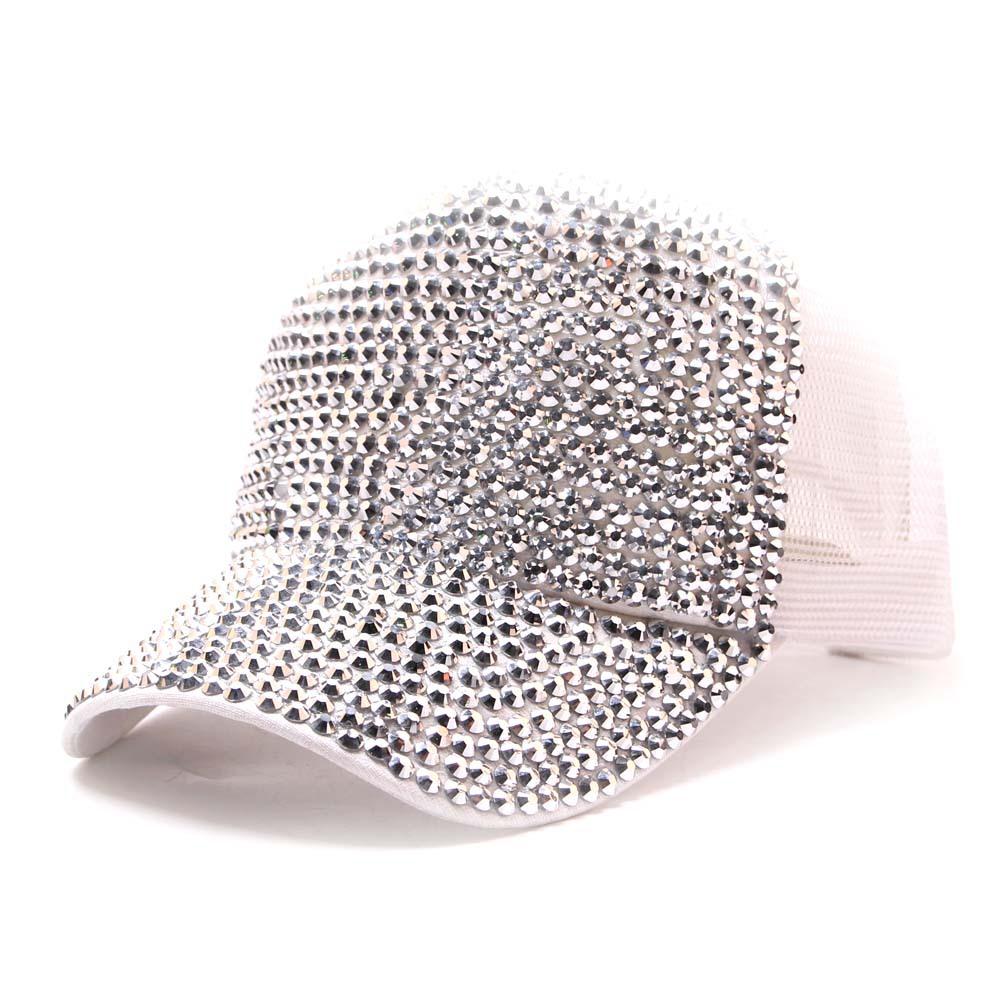 Colorful Diamond-studded Summer Baseball Cap Travel Sun Hat Peaked Cap Hip Hop Hat Mesh Sun Hat