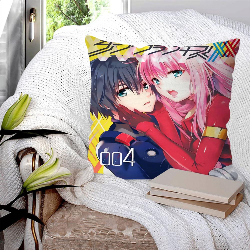 Anime Darling In The Franxx Pillow Case Square Pillow Bedroom Sofa Leisure Comfort Cushion Car Living Room Home Decoration