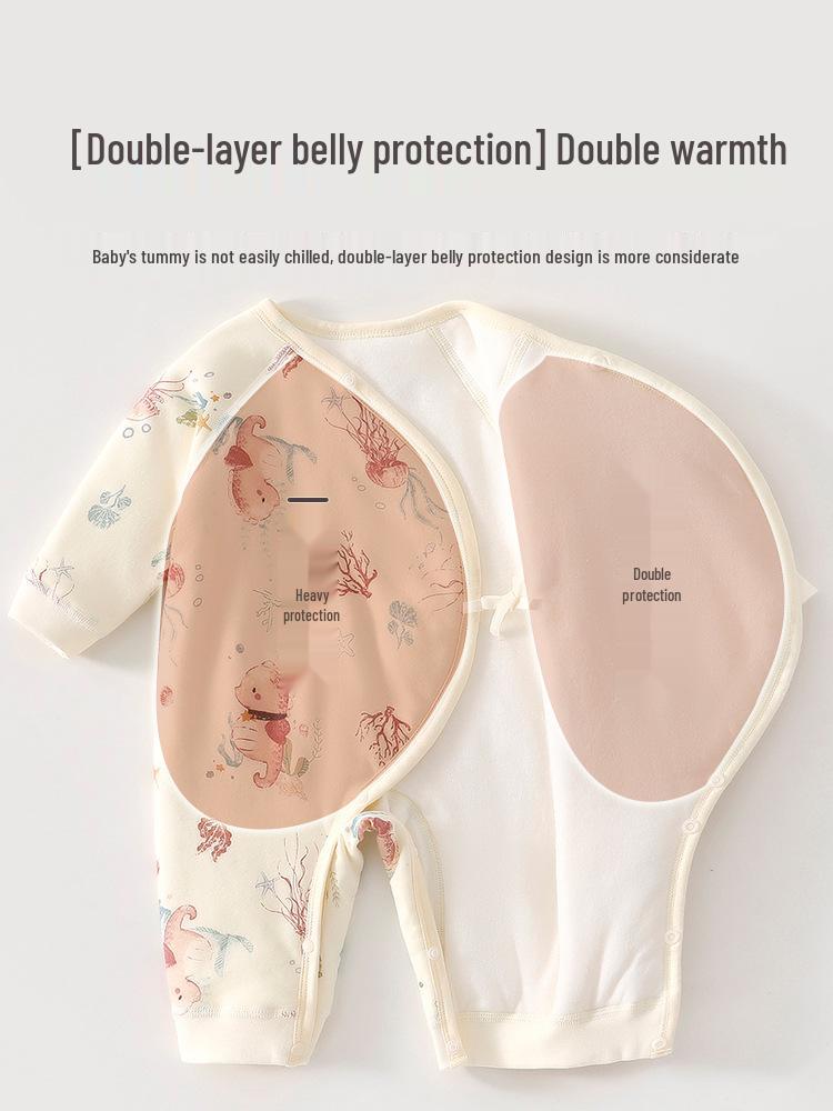 2025 A/W Baby Quilted Hooded Romper, 40g, Class A, Warm Butterfly Suit for Newborns