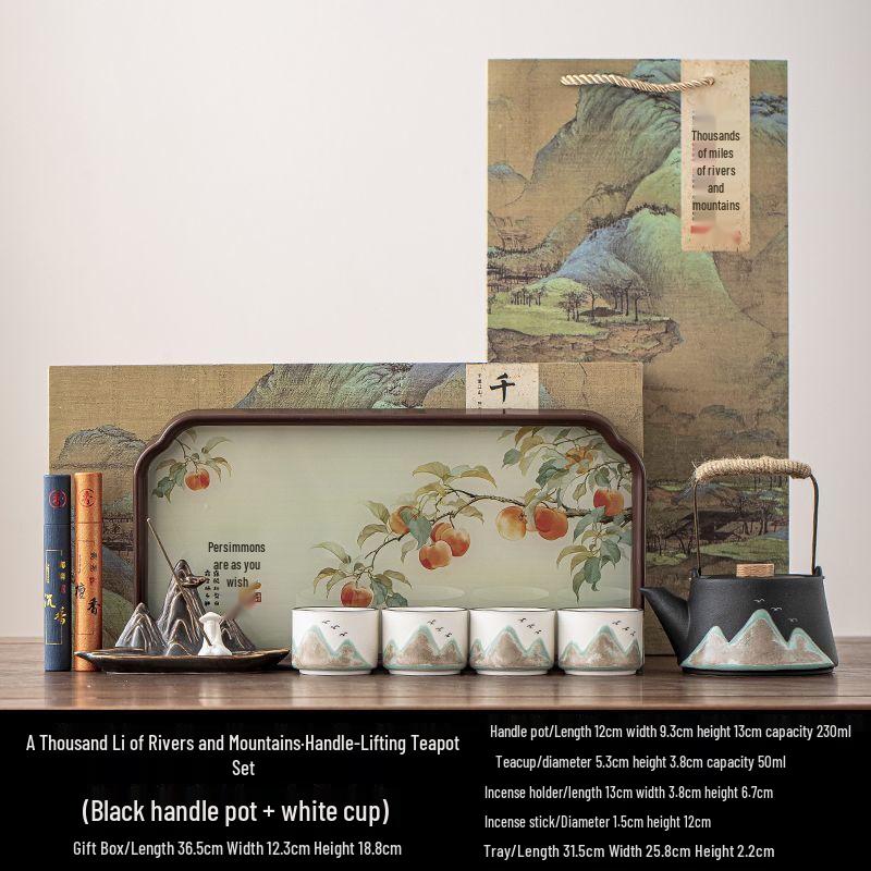 Thousands of Miles of Rivers and Mountains Ceramic Tea Set