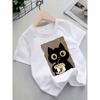 Taglie Europee T-shirt Carina da Ragazza con Stampa Tazza da Caffè - Top Estivo Morbido a Maglia con Scollo Tondo, Outfit Casual Quotidiano e da Festa per Giovani,