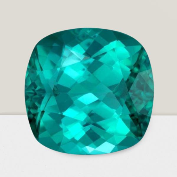 Blue Tourmaline Cushion Cut Gemstone 8 Cts - 14 mm VVS Loose Gem ARSH4524