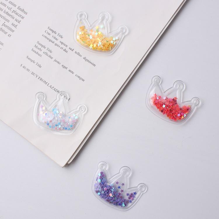 DIY PVC Glitter Crown Hair Clips and Ties for Clothing Accessories