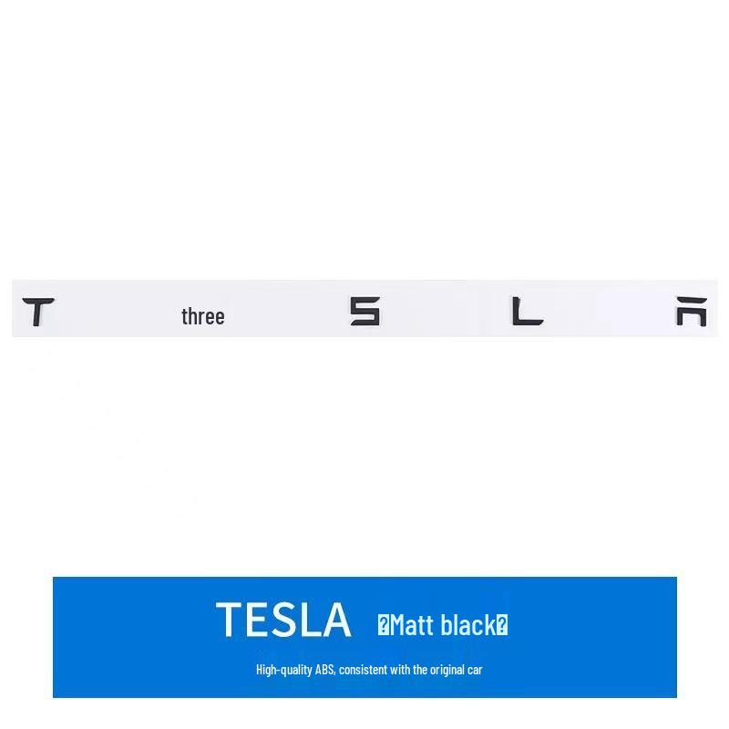 Tesla Model 3 SY X Kofferraum Kunststoff Logo Aufkleber - TESLA Englischer Buchstabe Auto Aufkleber