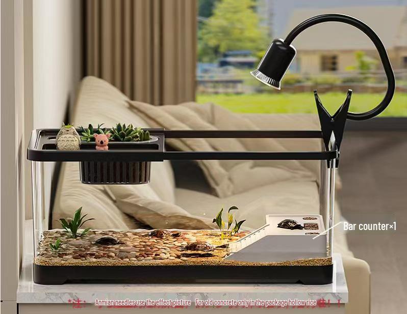 Heiß verkaufendes transparentes Schildkröten- und Goldfisch-Desktop-Aquarium mit Deckel - Haushalts-Wohnzimmer-Aquarium