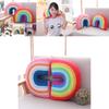 Multicolour Rainbow Plush Pillow Cushion Ideal For Relaxation And Decoration