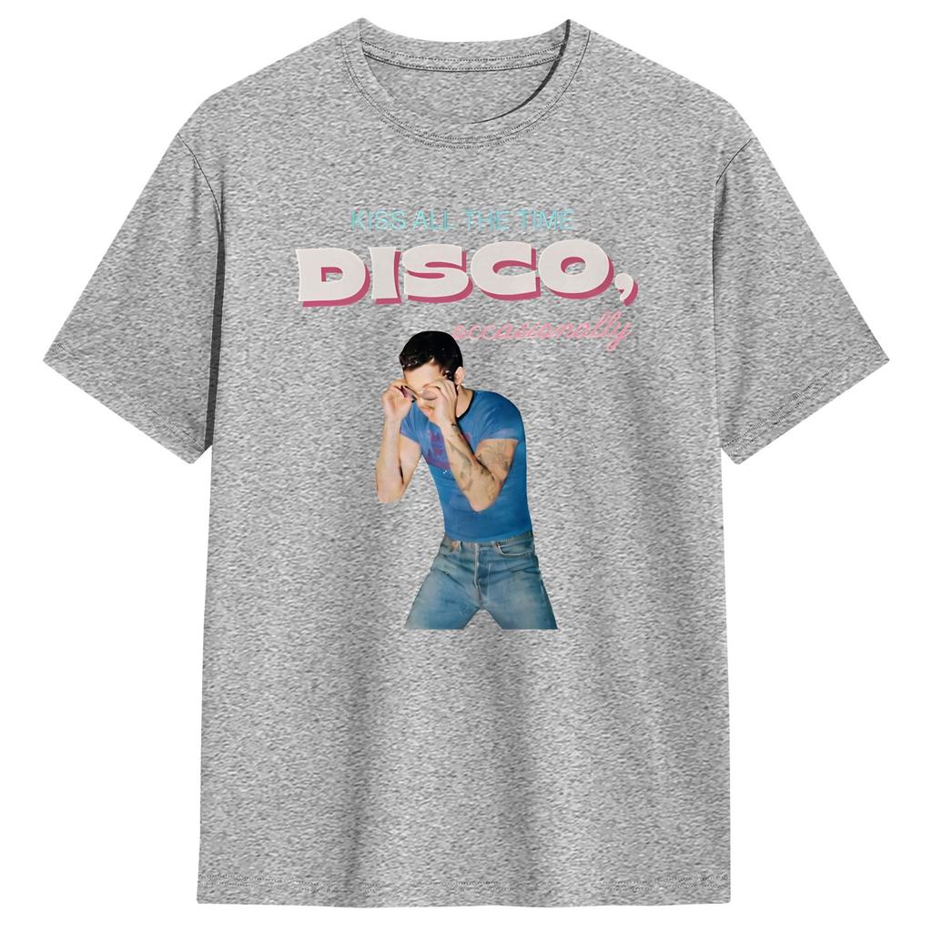 Oversized TShirt Summer Harry Style Kiss All The Time Disco Occasionally Disco Ball Love On Tour Trending Cotton TShirts