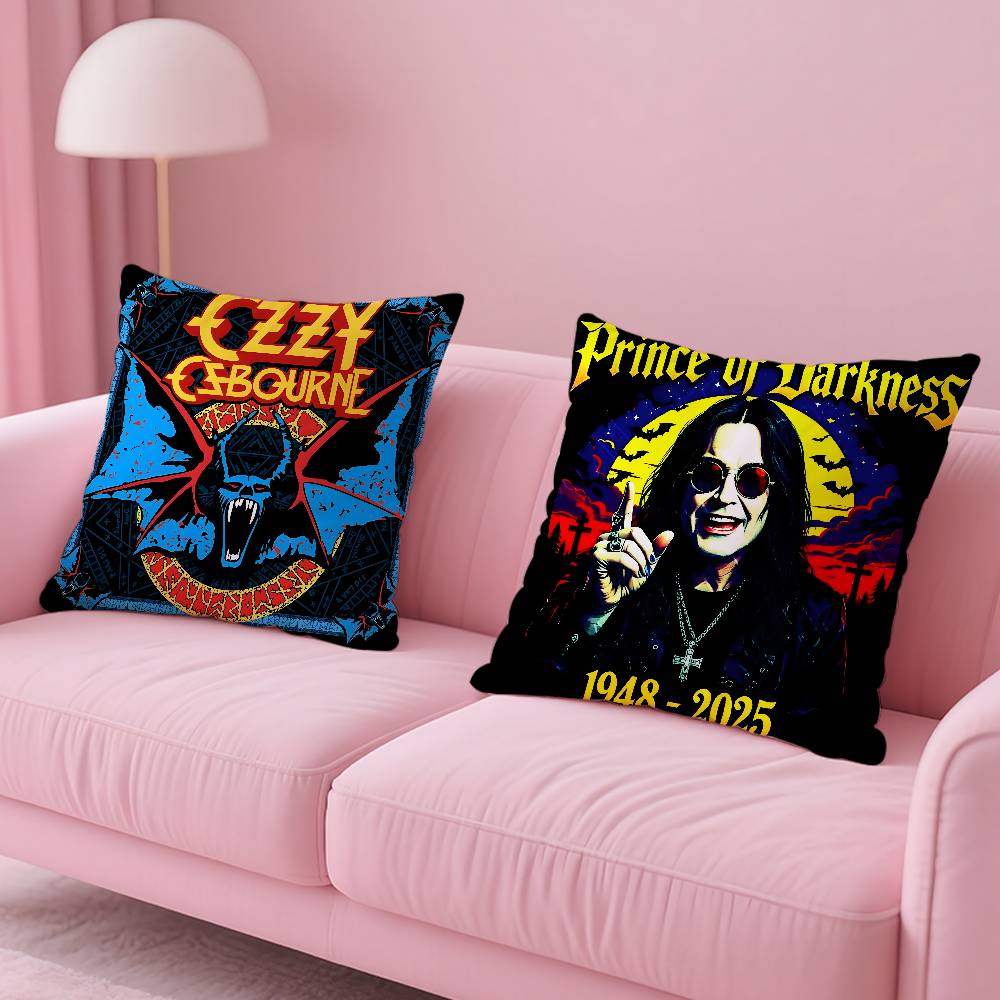 O-Ozzy Osbourne Band Lead Singer Pillow Case Pattern Printed Pillowcase for Living Room Sofa Cushion Cover & Bedroom Decor