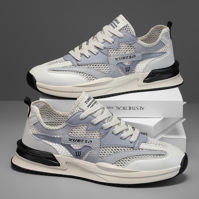 Trend Men's Casual Shoes Sneaker Normal Size Outdoor Breathable Mesh Fashion Sports Grey Running Tennis Shoes