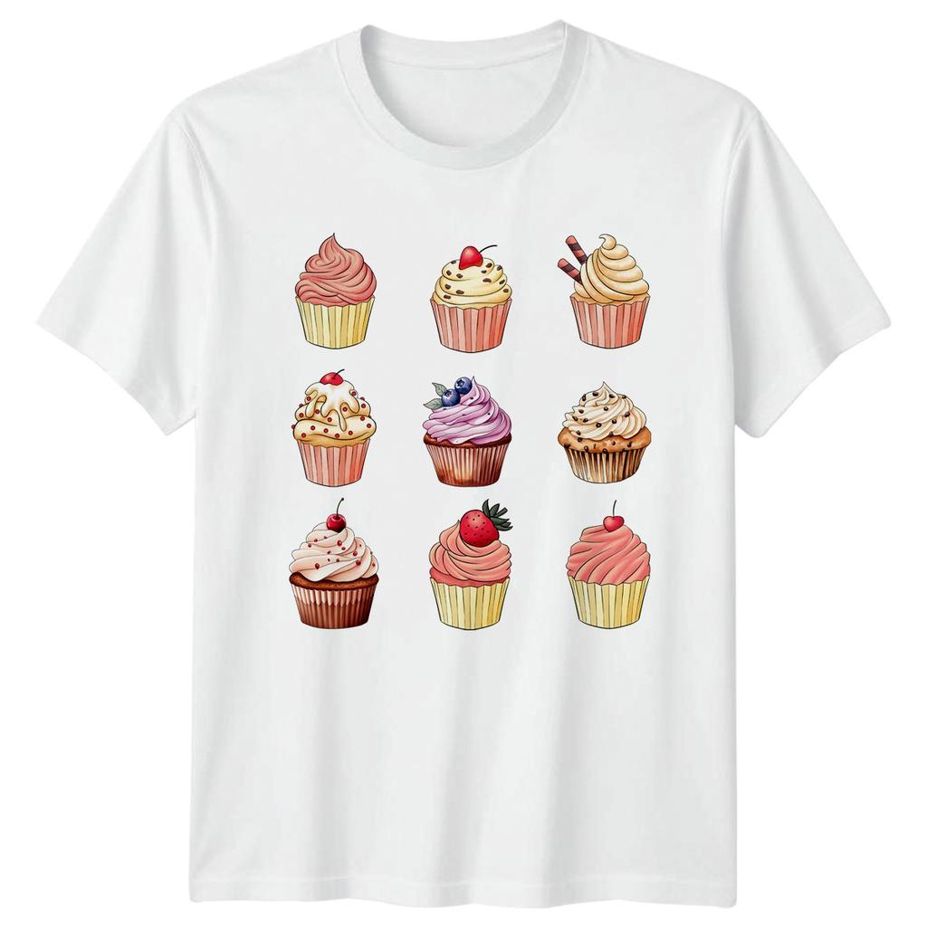 Assorted Watercolor Cupcakes Unisexs TShirt Cupcakes Baking Birthday Gift