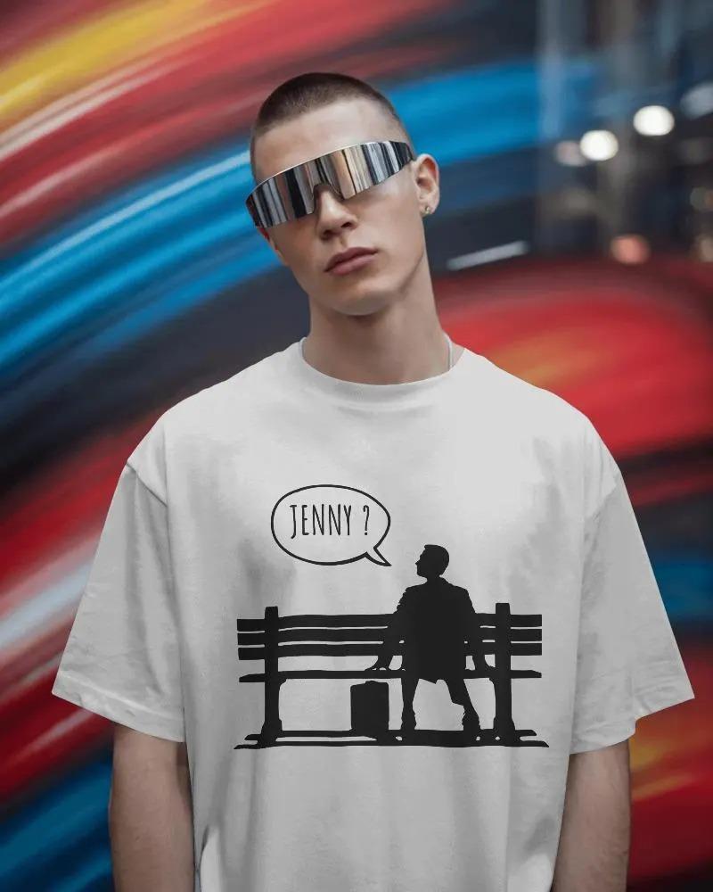 Футболка Дженни Форрест Гамп Винтажные Фильмы Подарки Летняя Унисекс и Женская Свободная и Дышащая Футболка Топ S