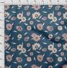 oneOone Cotton Flex Teal Blue Fabric Floral  Sewing Craft Projects Fabric Prints By Yard 40 Inch