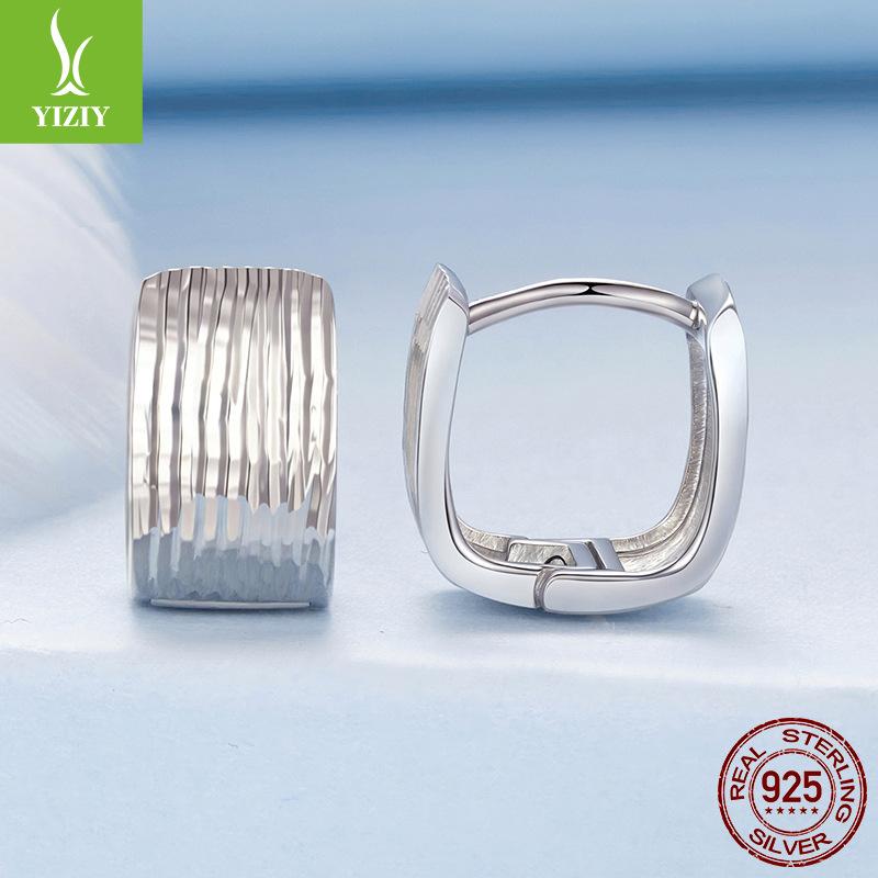 S925 Sterling Silver Wide-Faced Exquisite Ear Buckles Women'S, Urban High-End Earrings Earrings Cross-Border