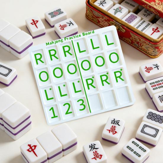 Bærbar Mahjong Øvelsesbræt 3D-printet Mahjong Solo Træningsværktøj Amerikansk Mahjong Strategihjælp Letvægts Mahjong Spillere Øvelsesværktøjer