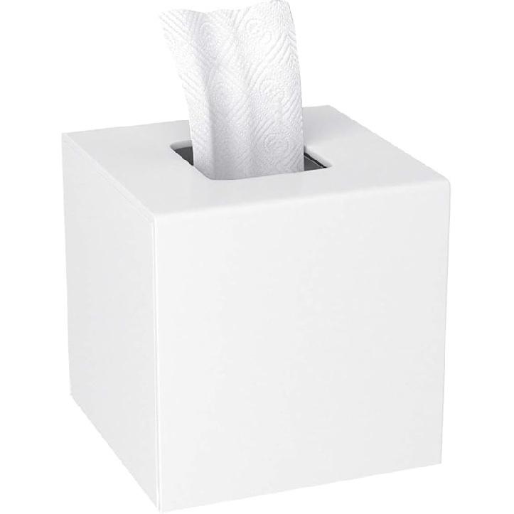 HIIMIEI Acrylic Tissue Box Cover Decorative Square Tissue Holder Napkin Dispensert for Bathroom-White 5.4x5.4x5.4   белый