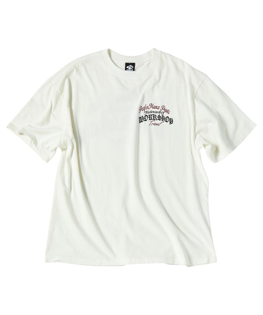 TRAVEL Racer Pigment Short Sleeve T-Shirt Cream