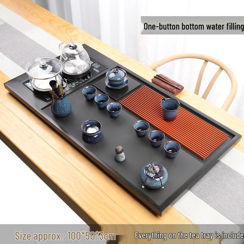 Qianxing Wujin Stone Tea Table & Tea Set